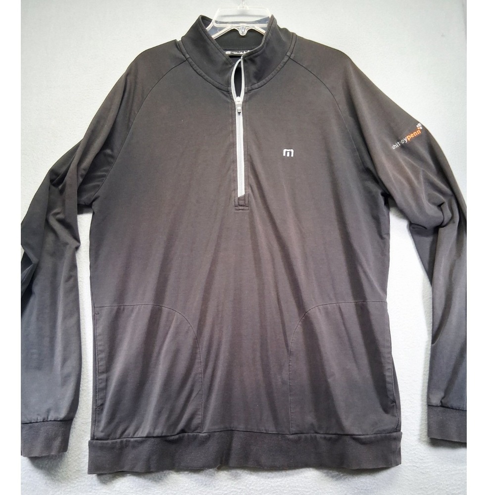Travis Mathew Black Quarter Zip Men Sweater WhitleyPenn Logo Size L